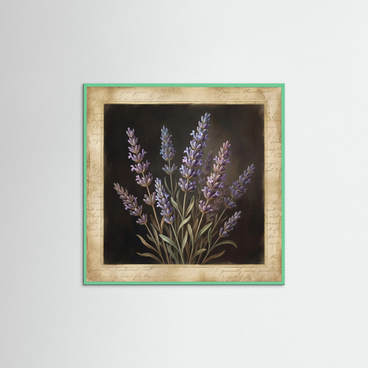 Mint Wood Square Golden Rose Script