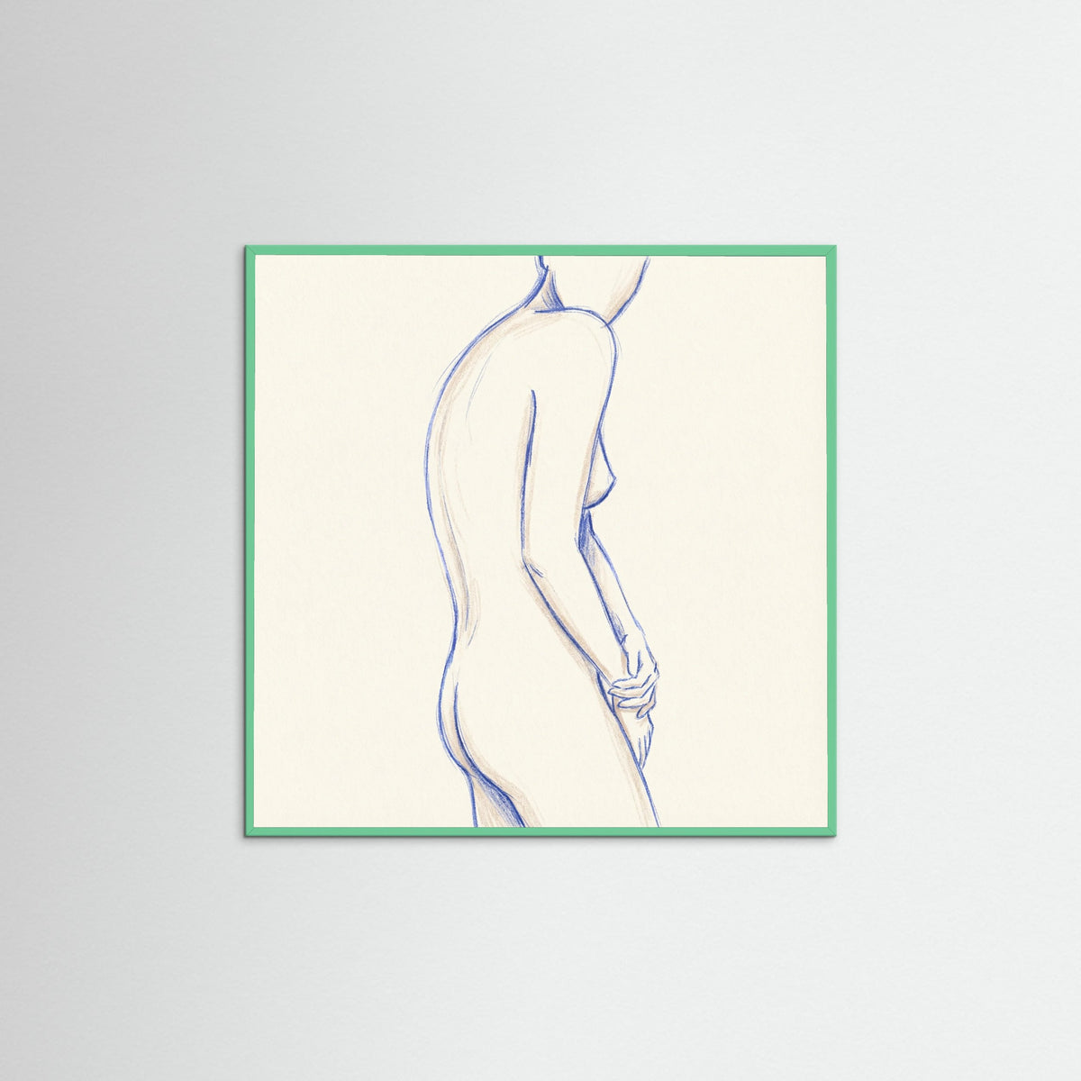 Mint Wood Square Linear Portrait