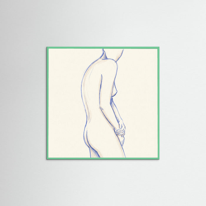 Mint Wood Square Linear Portrait