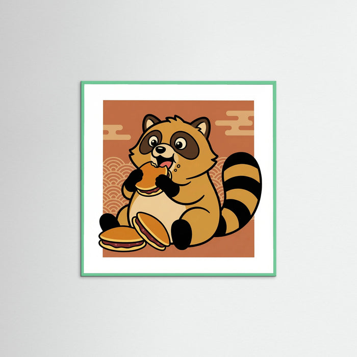 Mint Wood Square Midnight Ramen Cat