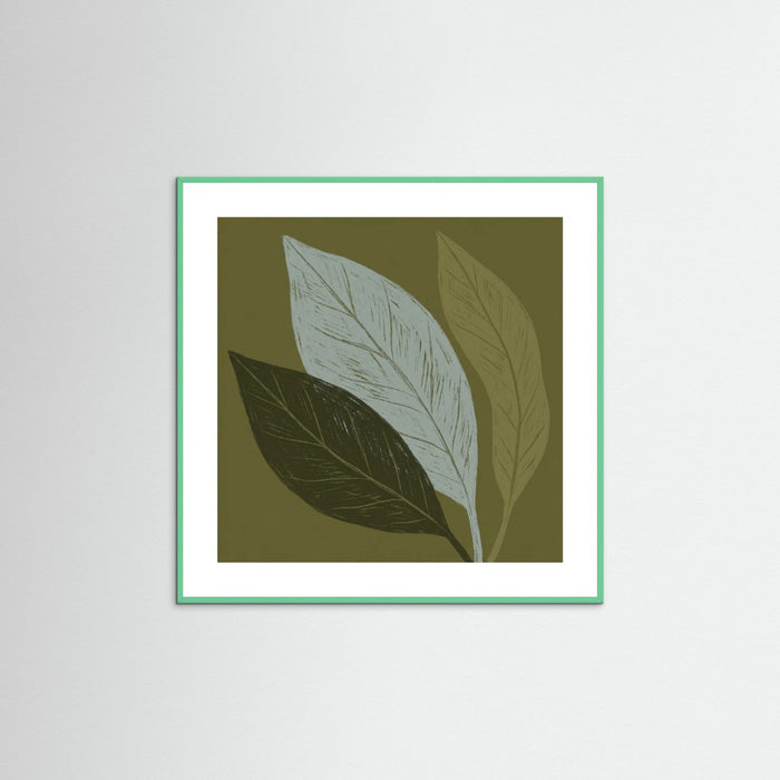 Mint Wood Square Muted Bloom