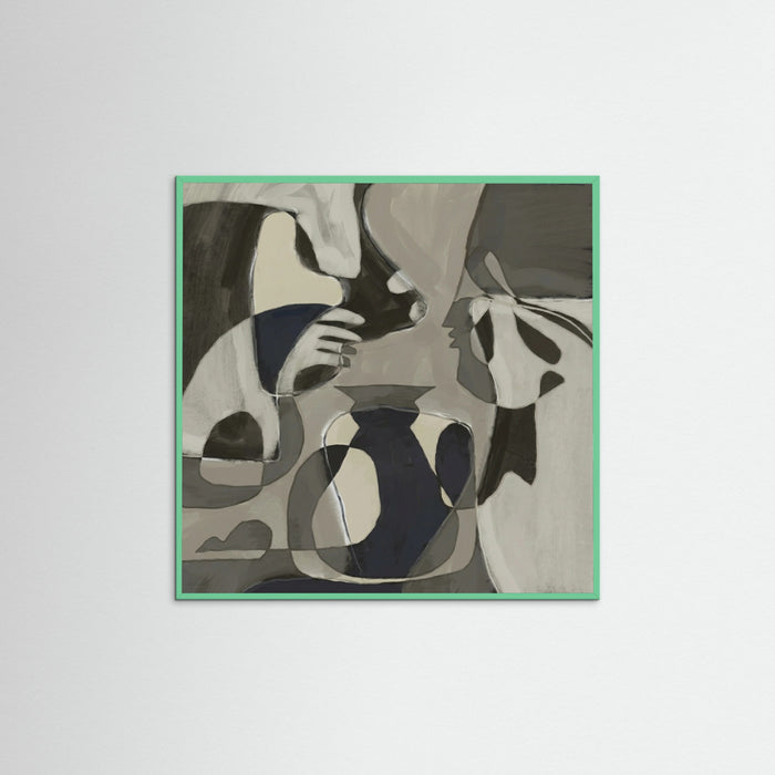 Mint Wood Square Muted Organic Forms