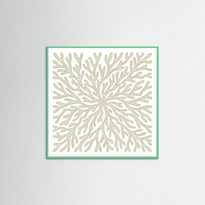 Mint Wood Square Organic Swirls