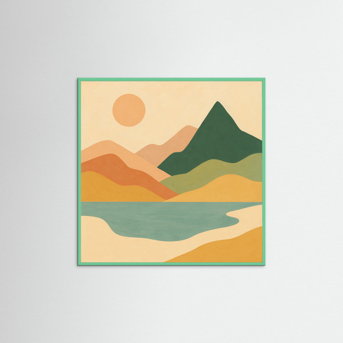 Mint Wood Square Petal Harmony