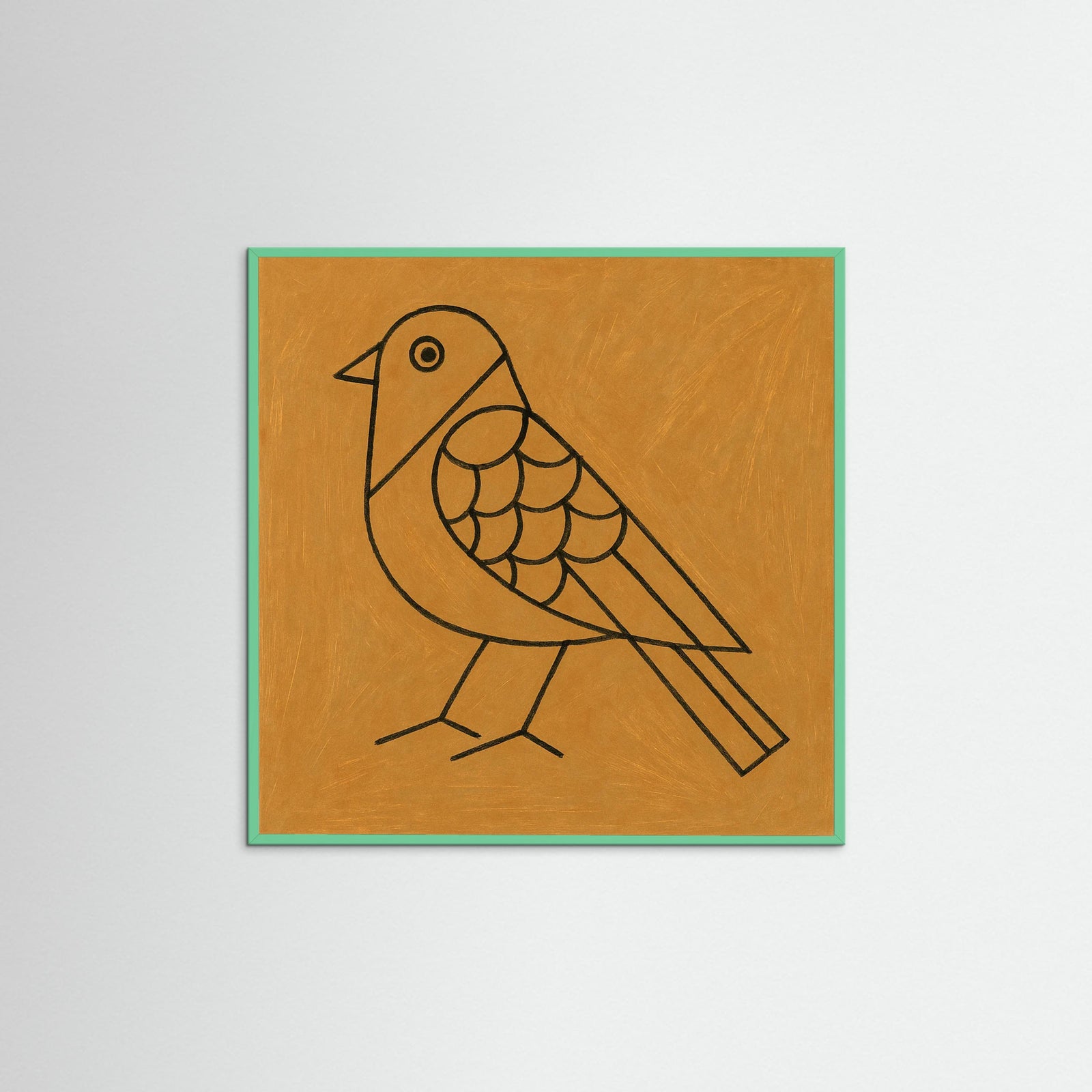Mint Wood Square Resting Figure