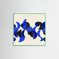 Mint Wood Square Rhythmic Blue Forms