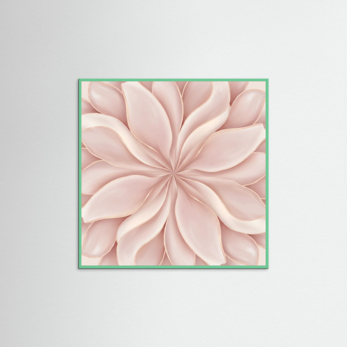 Mint Wood Square Rose Embrace