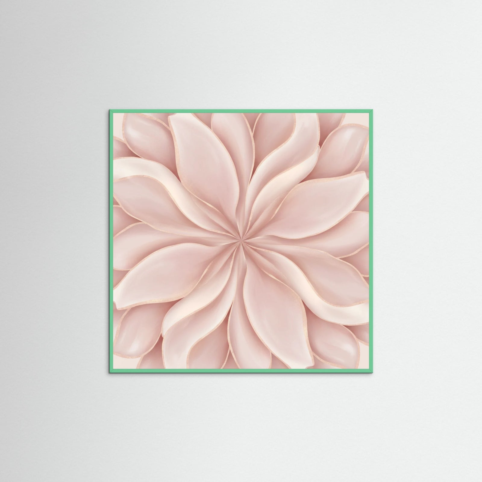 Mint Wood Square Rose Embrace