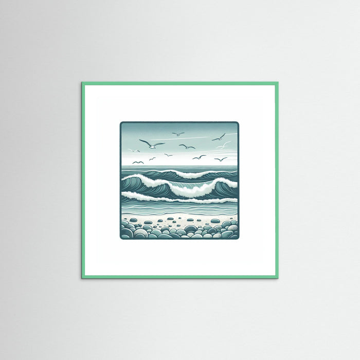 Mint Wood Square Silent Waves