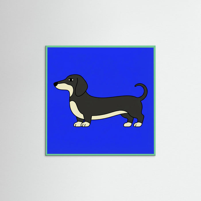 Mint Wood Square Strolling Tuxedo Cat
