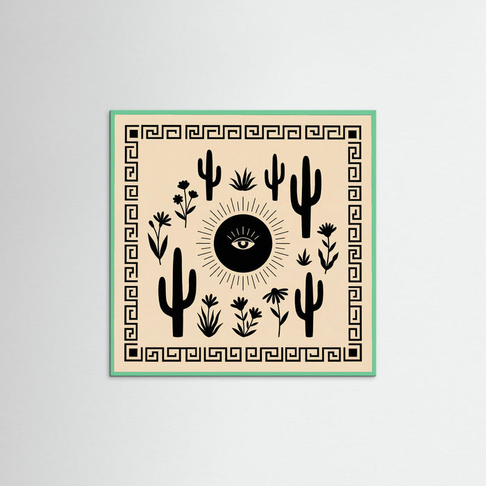 Mint Wood Square Tropical Mystique