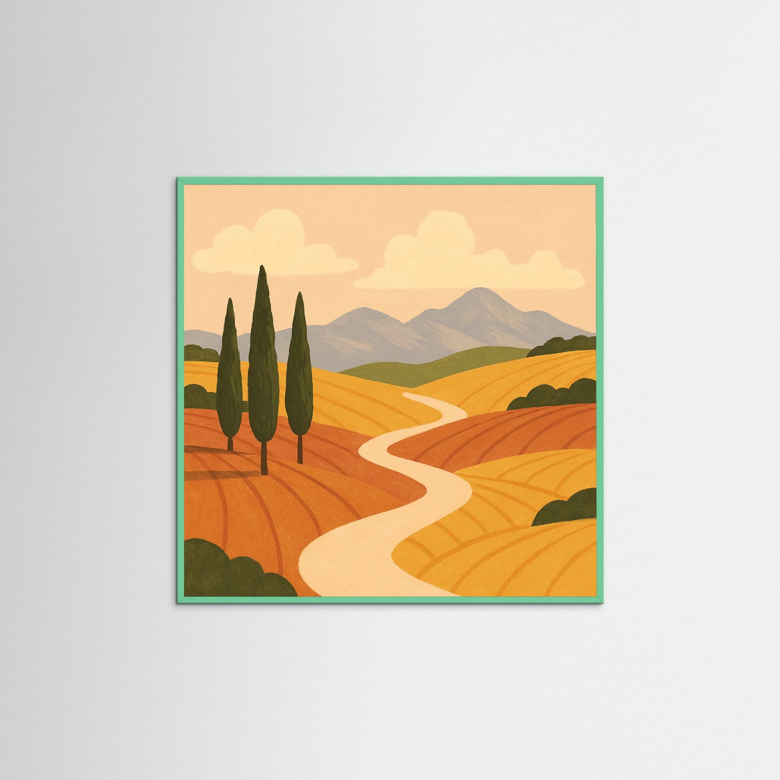 Mint Wood Square Vibrant Serenade