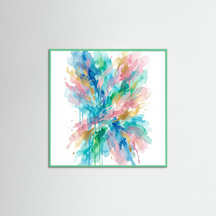 Mint Wood Square Vibrant Splashes