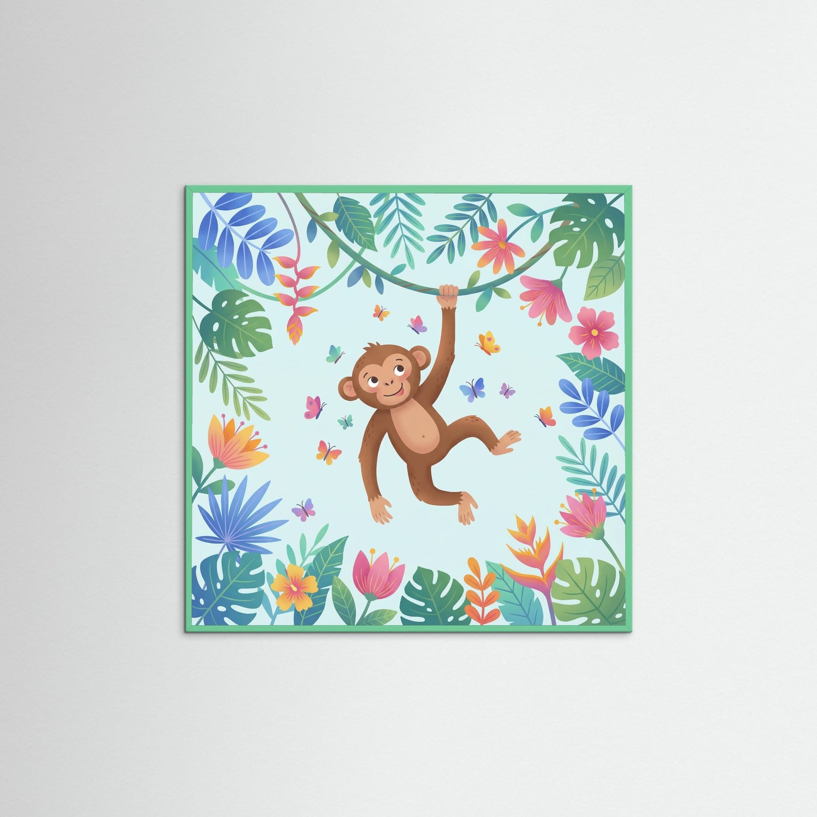 Mint Wood Square Whimsical Forest Friend