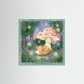 Mint Wood Square Whimsical Lamb Day
