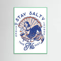 Mint Wood Stay Salty Siren Lounge Pin-Up Mermaid Poster