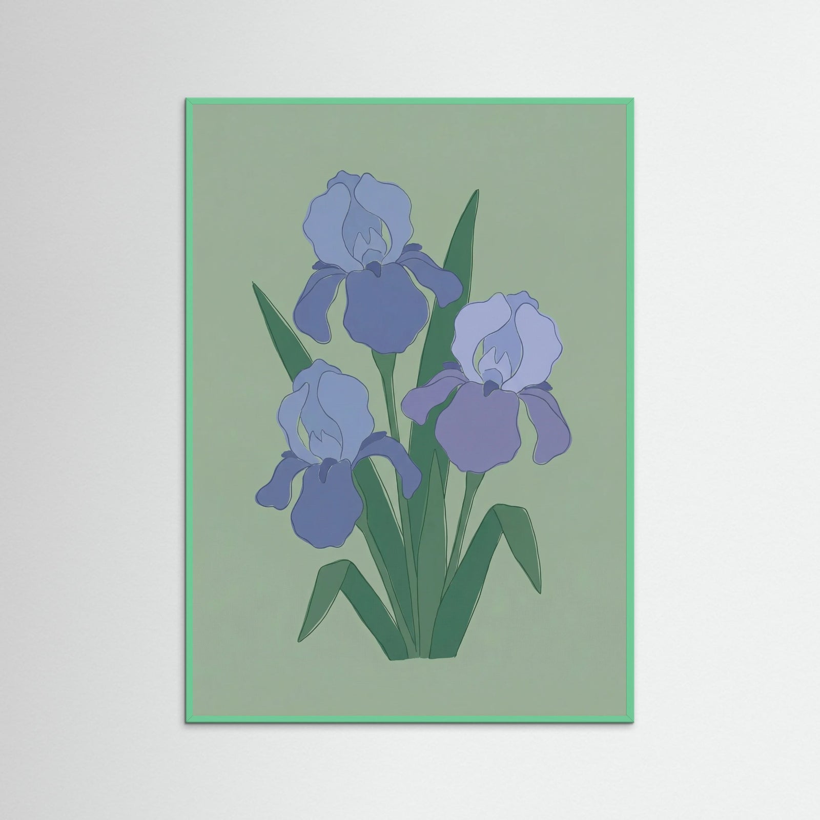 Mint Wood Still Life Lilies