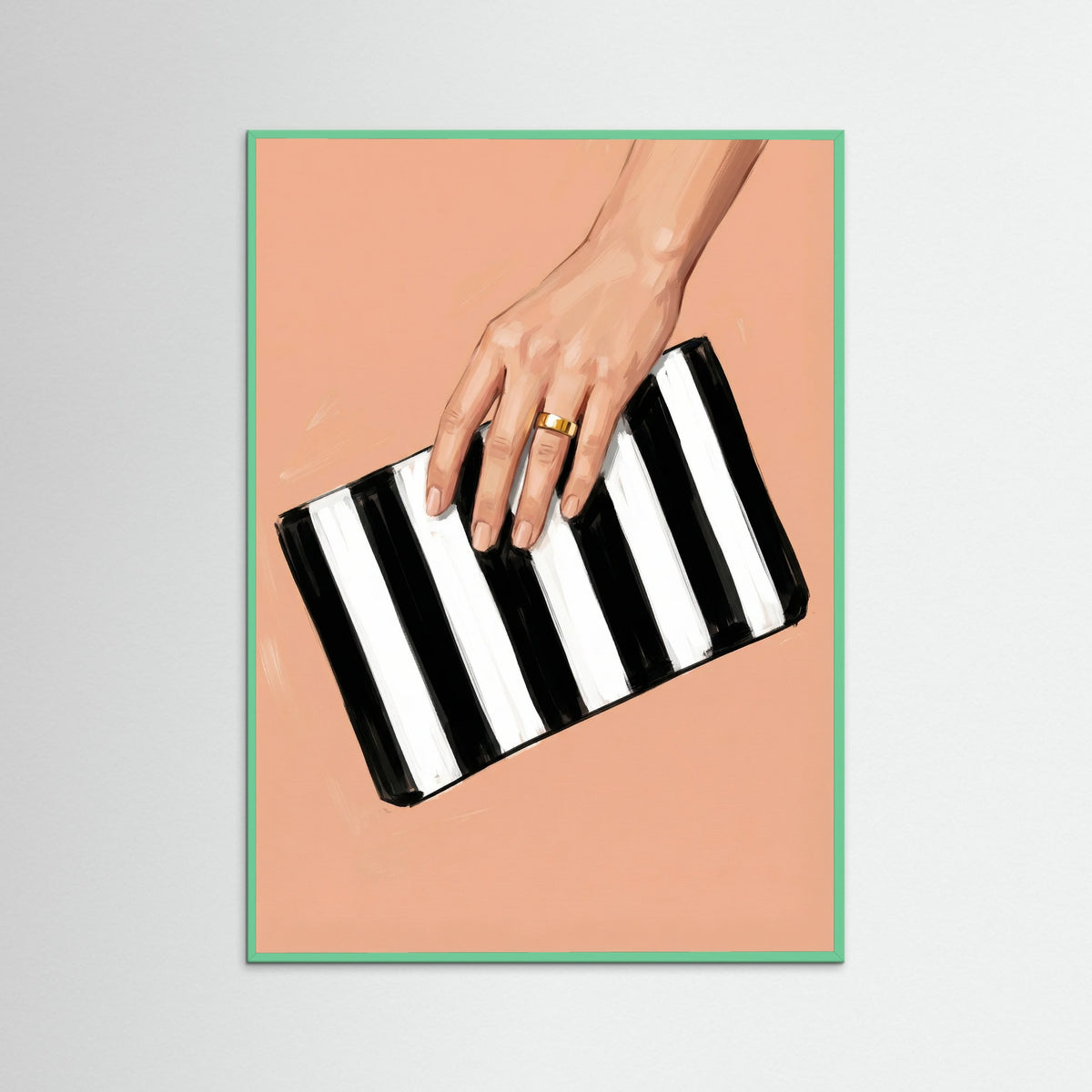 Mint Wood Striped Chic