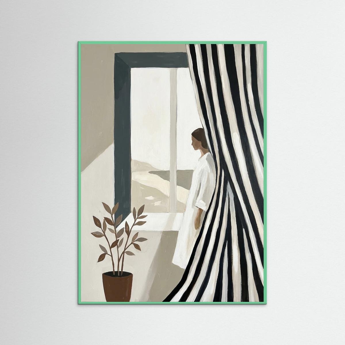 Mint Wood Striped Contemplation