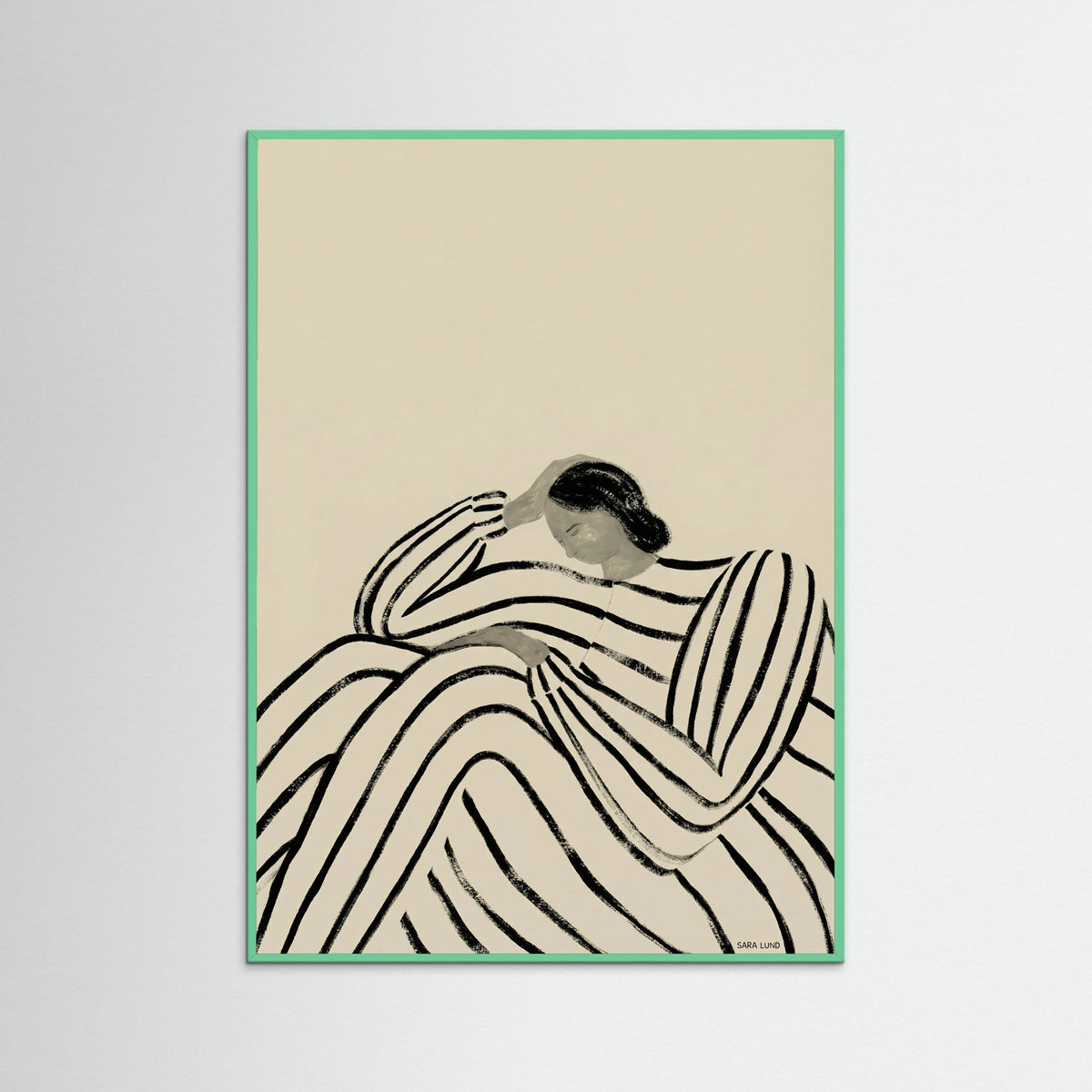 Mint Wood Striped Contemplation