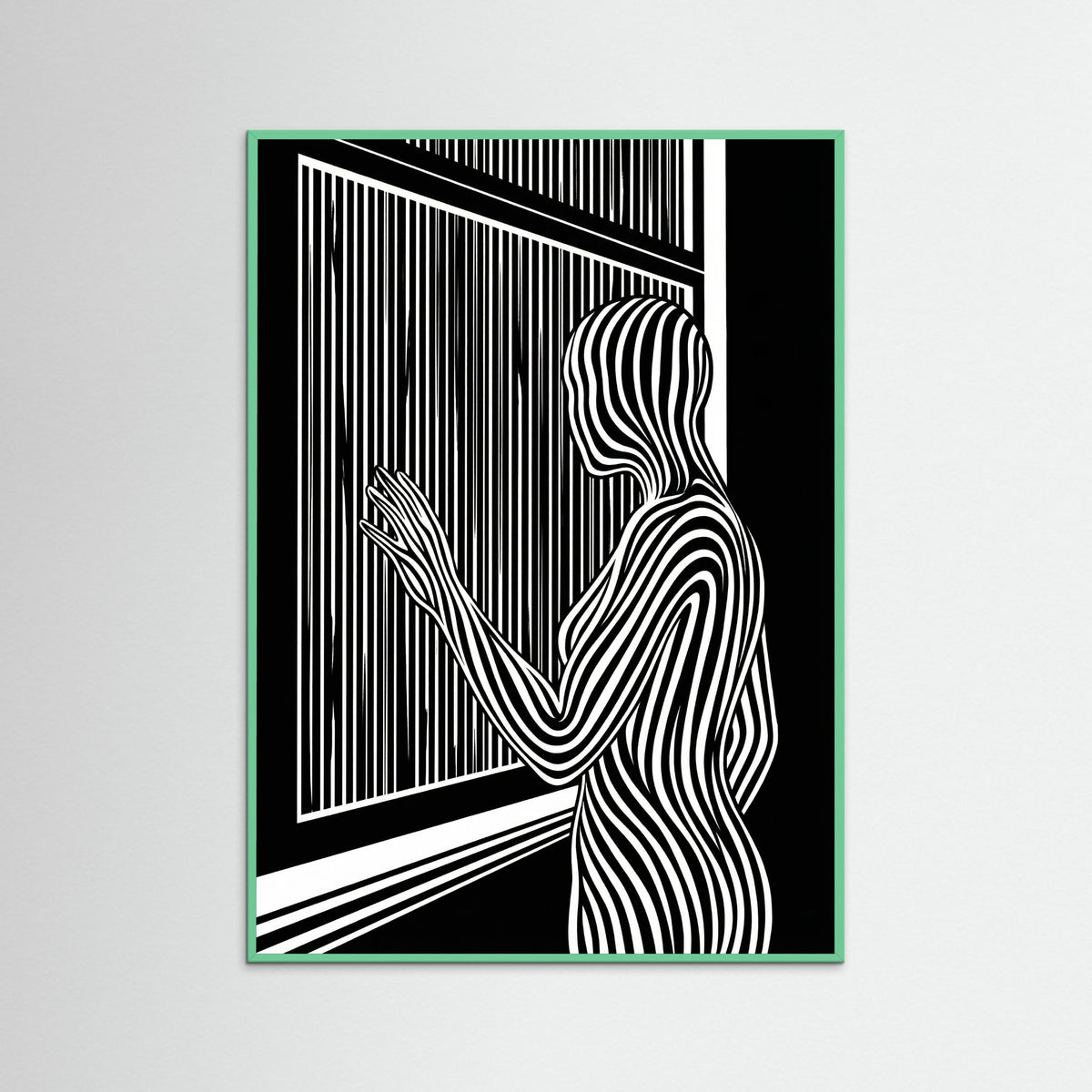 Mint Wood Striped Contemplation