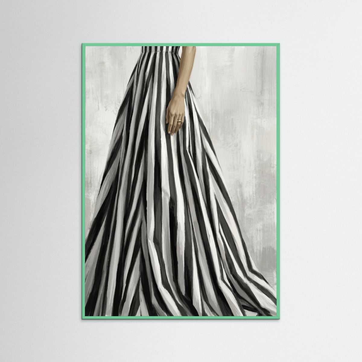 Mint Wood Striped Silhouette Black