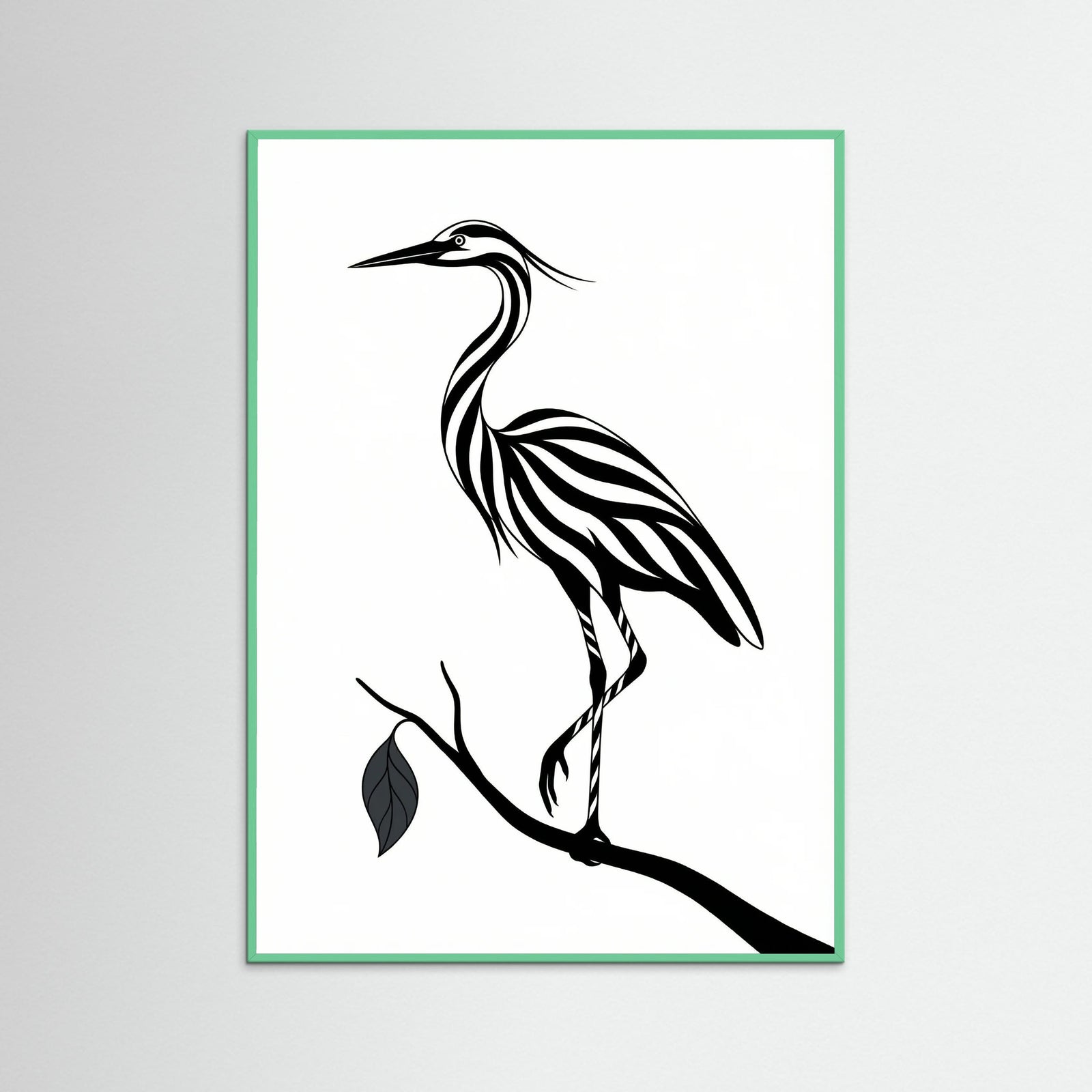 Mint Wood Striped Silhouette Black