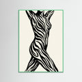 Mint Wood Striped Silhouette Black