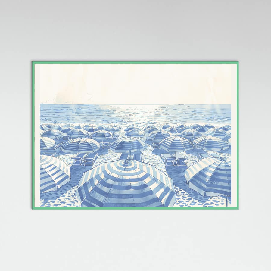 Poster Striped Umbrellas Parchment – poster e stampa artistica