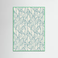 Mint Wood Stylized Ocean Pattern