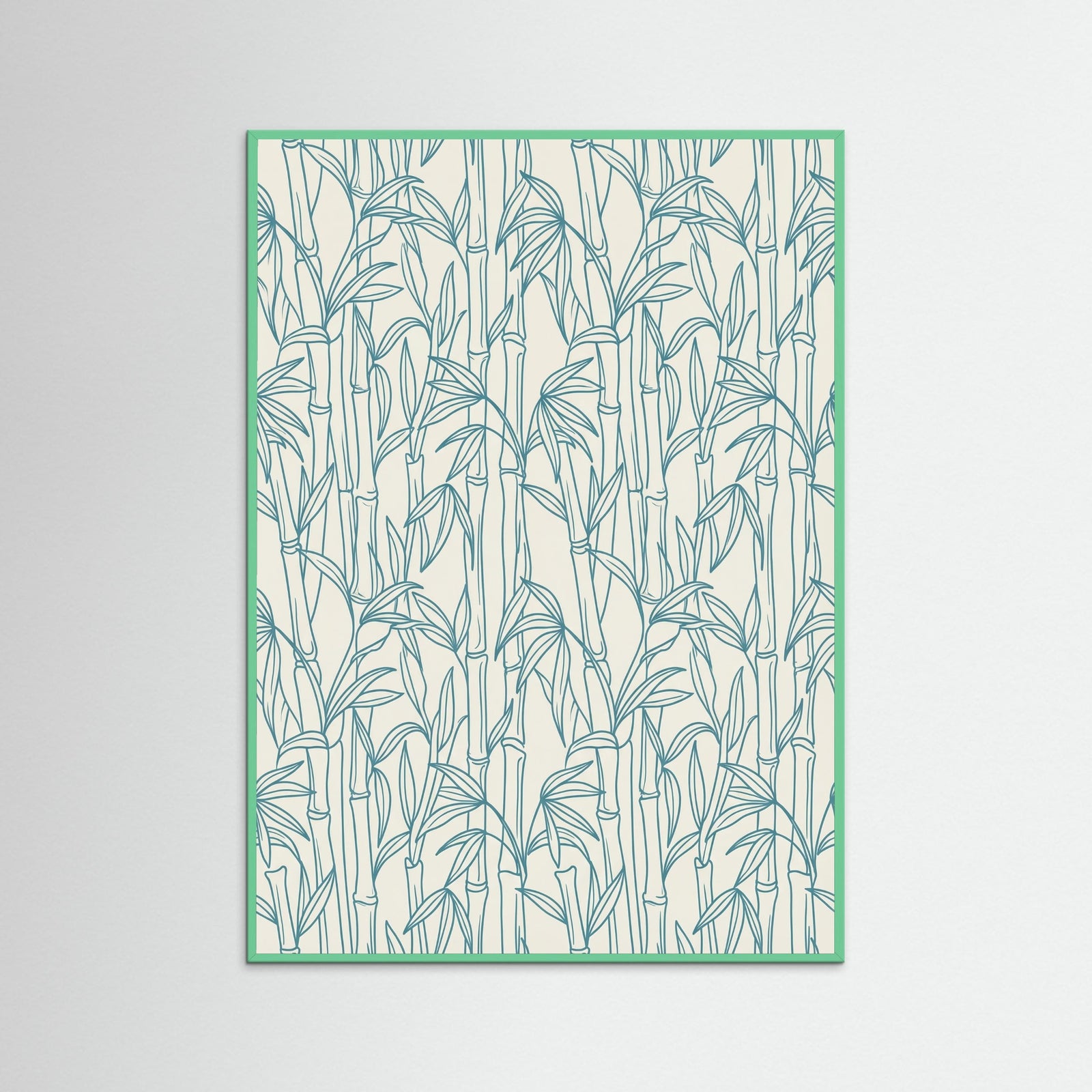 Mint Wood Stylized Ocean Pattern