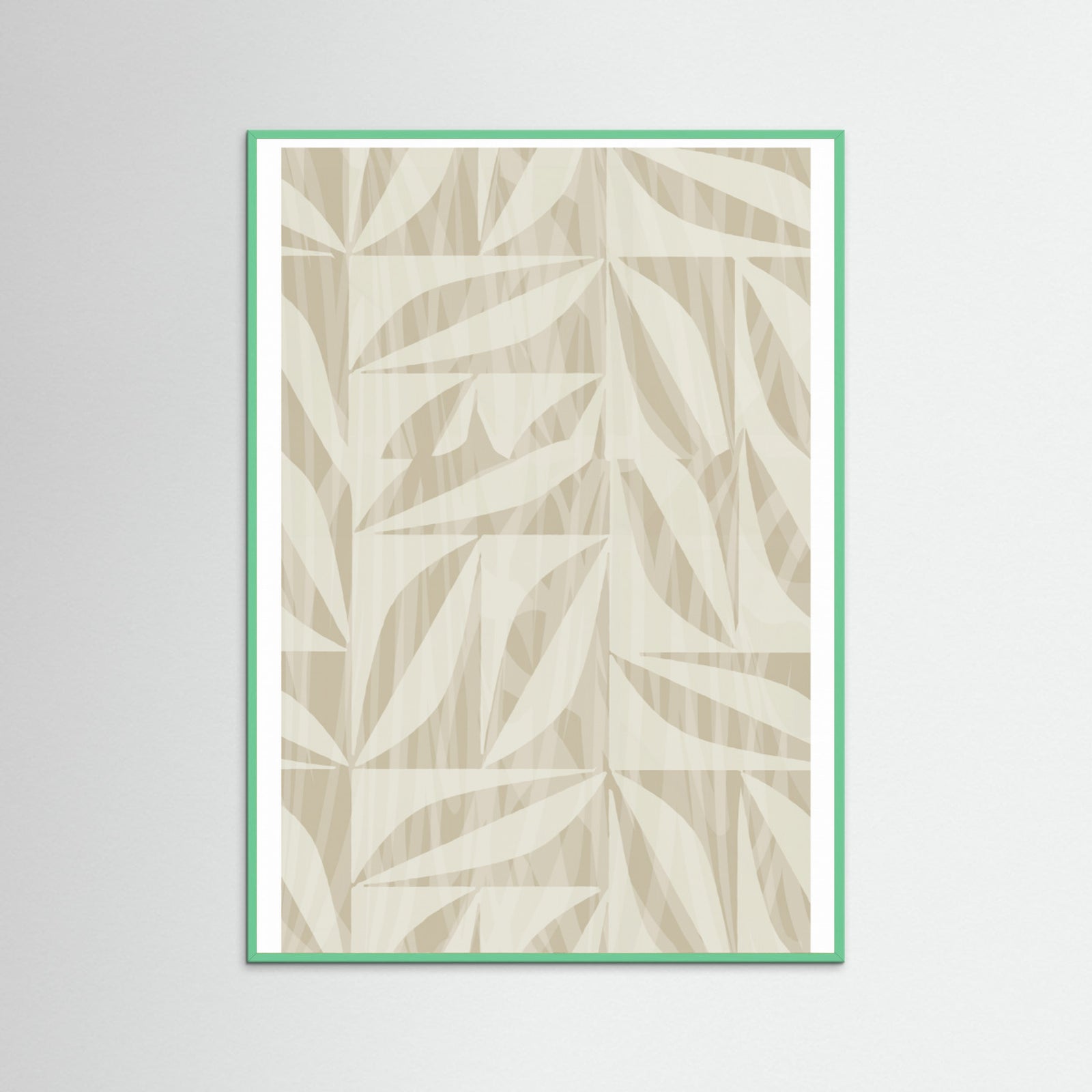 Mint Wood Subtle Botanical Pattern 2 Poster