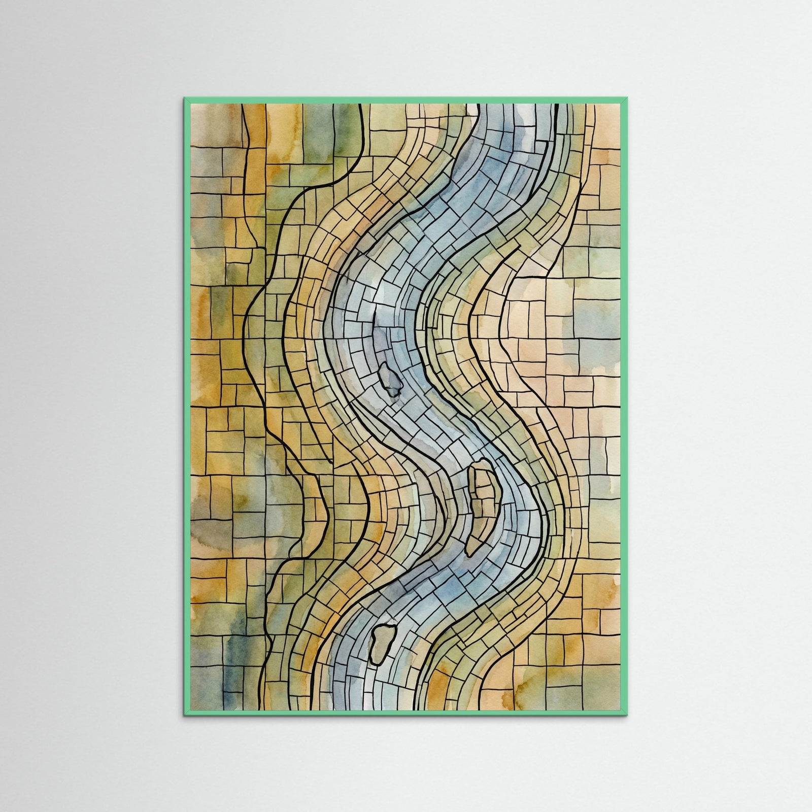 Mint Wood Subtle Tessellations