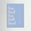 Sun Surf Sea Salt Sand Light Blue Poster – plakat og kunsttryk