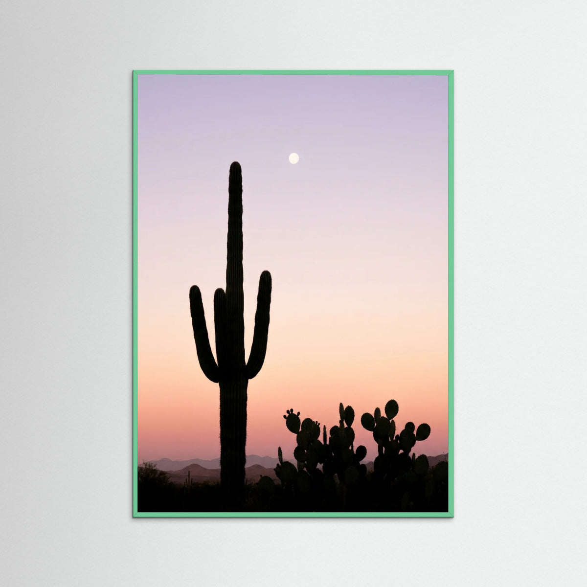 Mint Wood Sunset Silhouettes