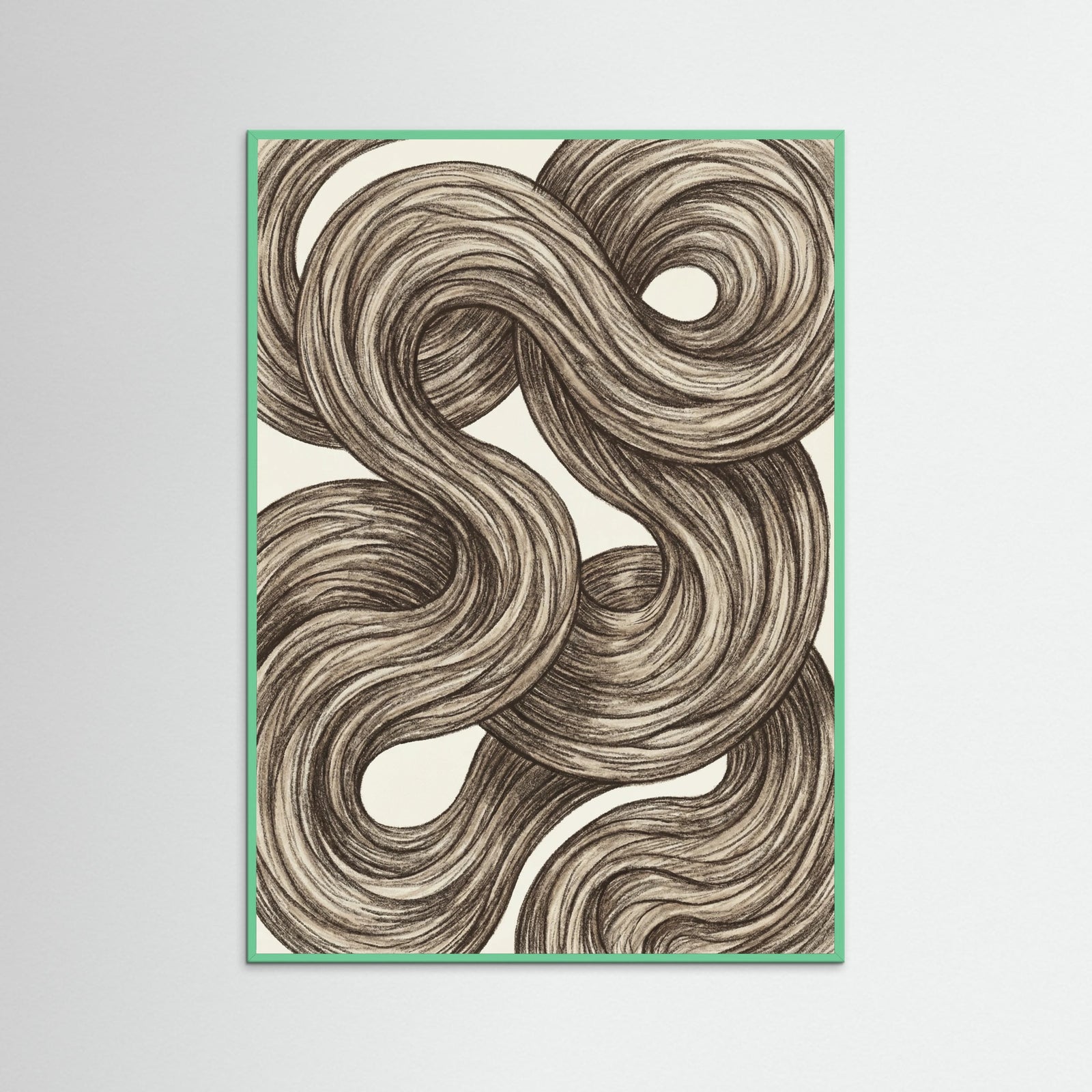 Mint Wood Swirling Organic Forms
