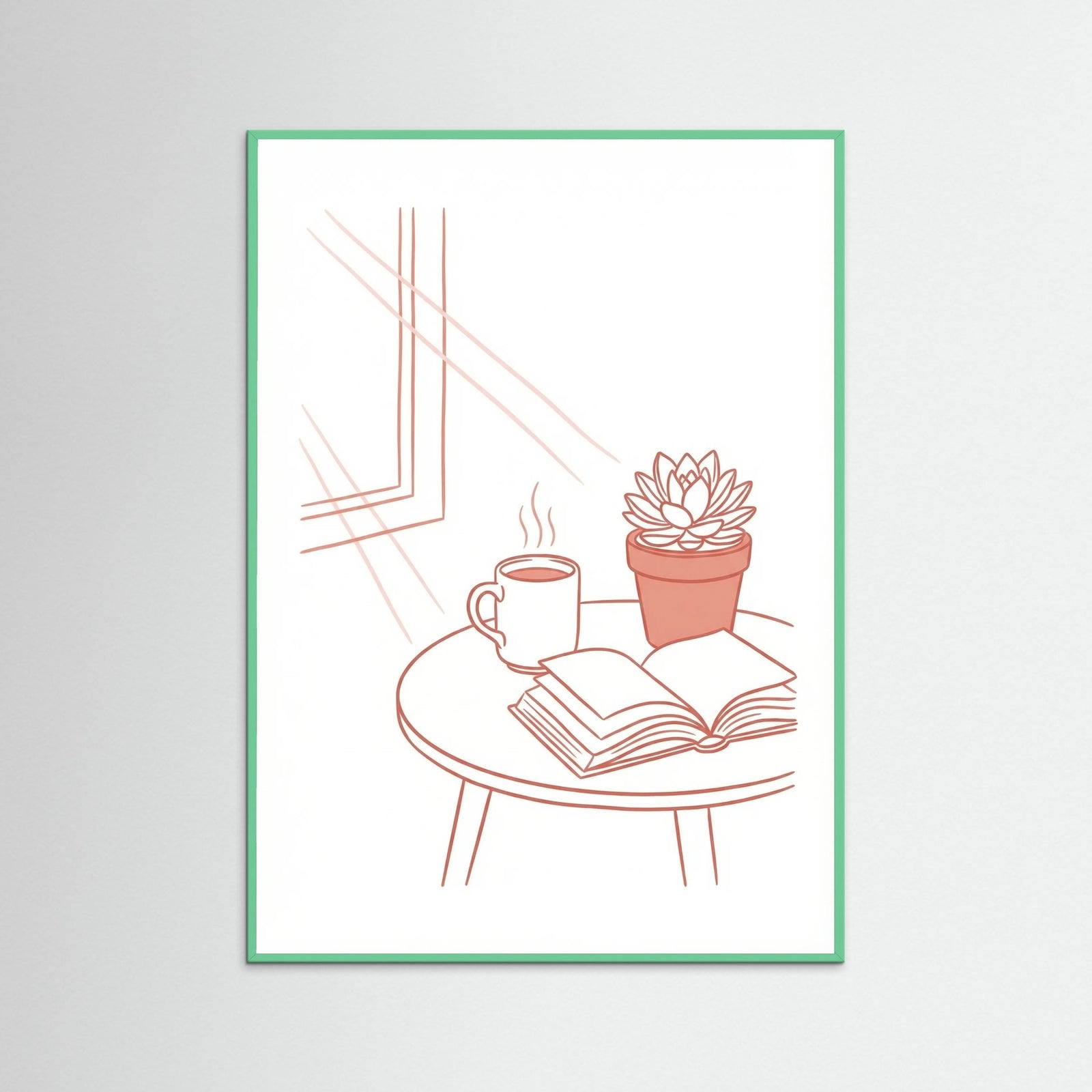 Mint Wood Table Setting Sketch