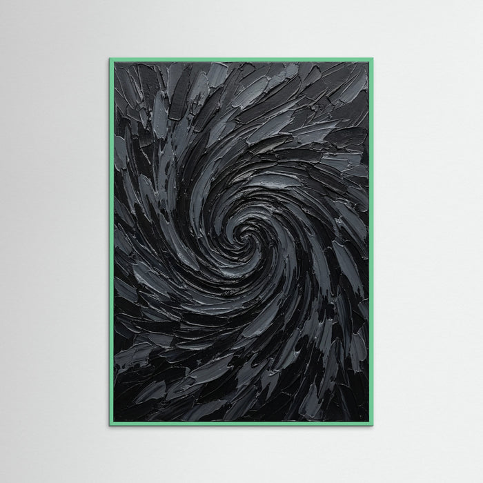 Mint Wood Textured Abyss Black