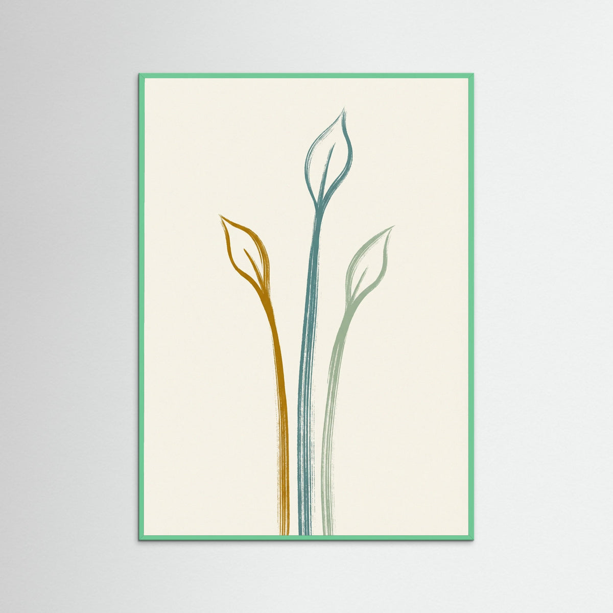 Mint Wood Textured Flora