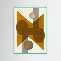 Mint Wood Textured Mid Century Composition 4 Poster
