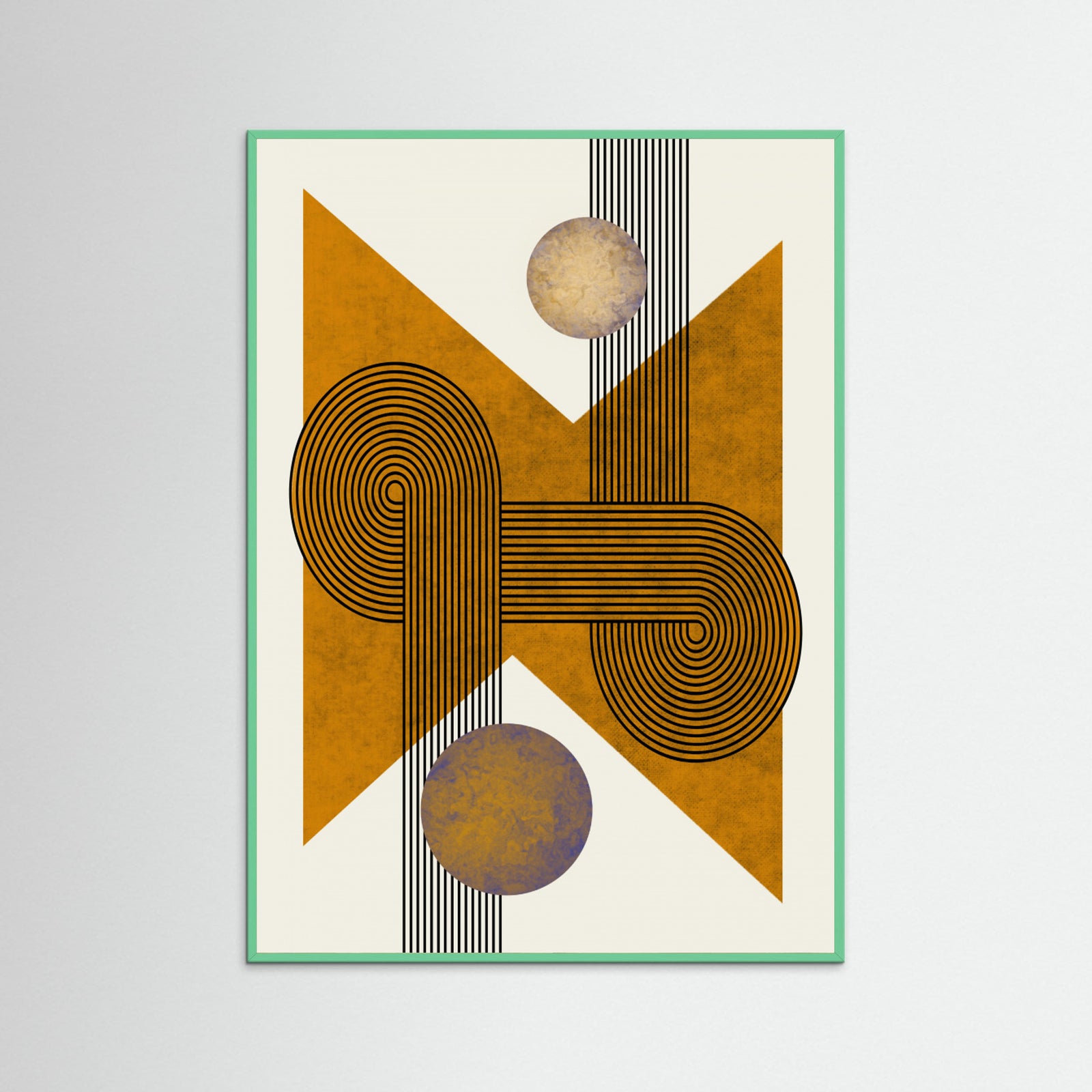 Mint Wood Textured Mid Century Composition 4 Poster