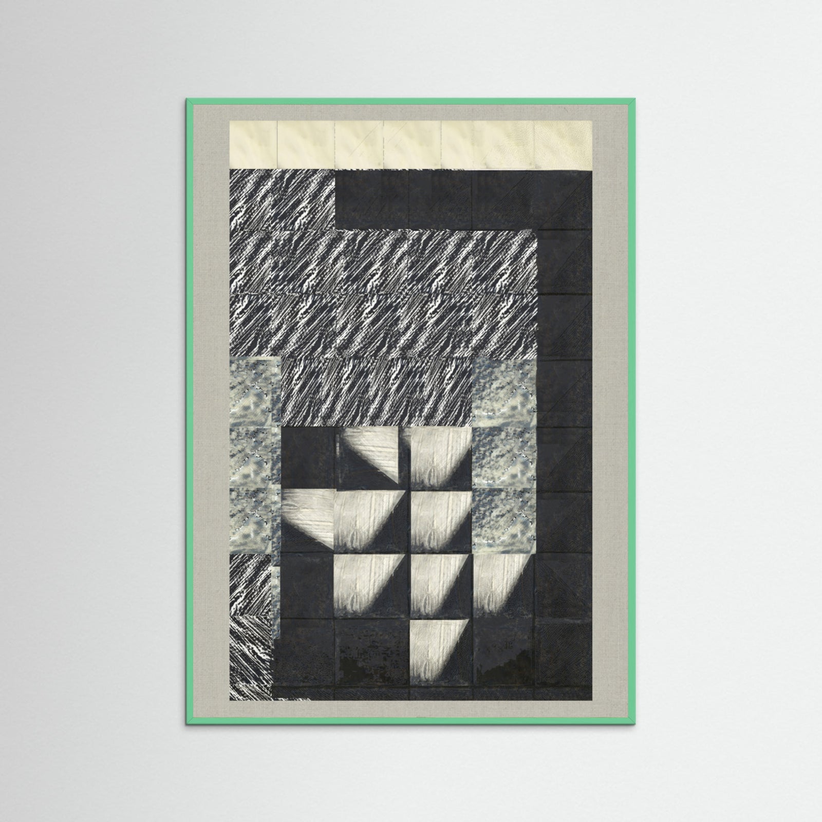 Mint Wood Textured Tides 2 Poster