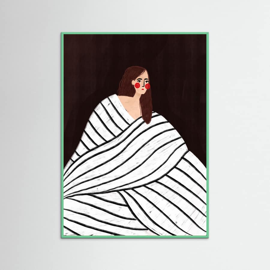 The Woman With Black and White Stripes Poster – Poster und Kunstdruck