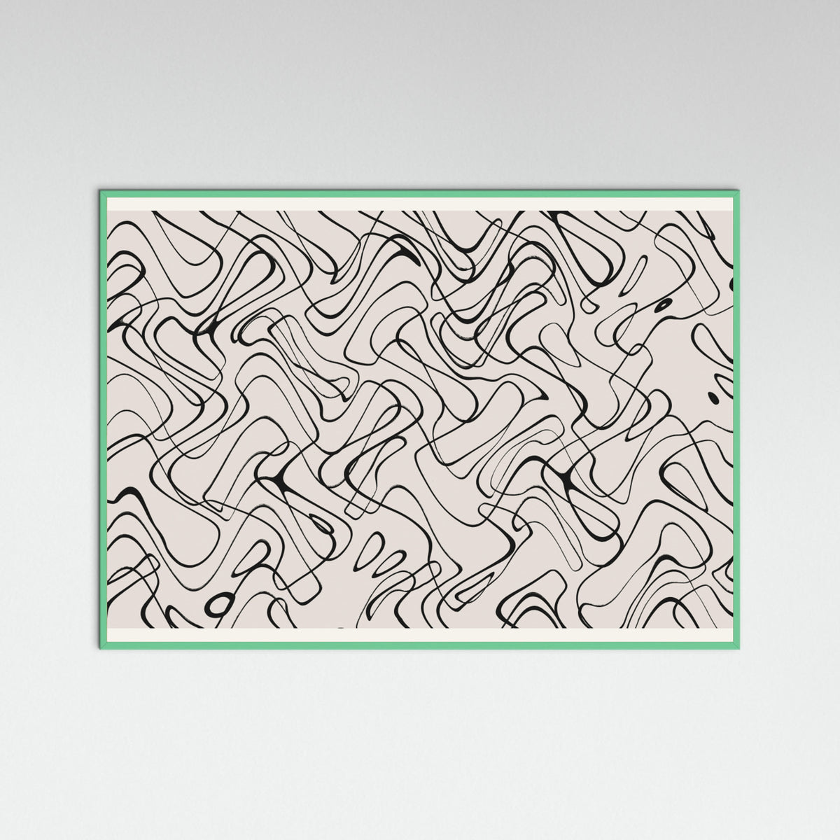 Mint Wood Thin Shakey Lines Poster
