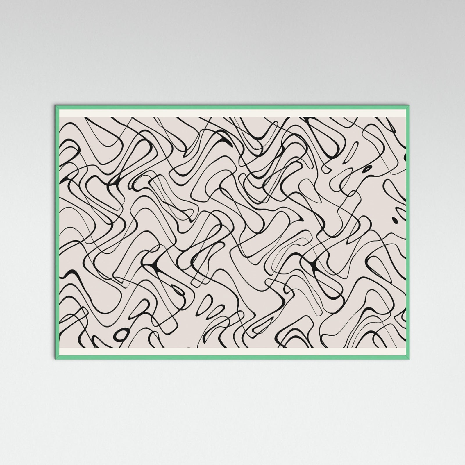 Mint Wood Thin Shakey Lines Poster