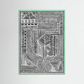 Mint Wood Tribal Abstract Poster