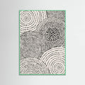 Mint Wood Tribal Tapestry - Circles Poster