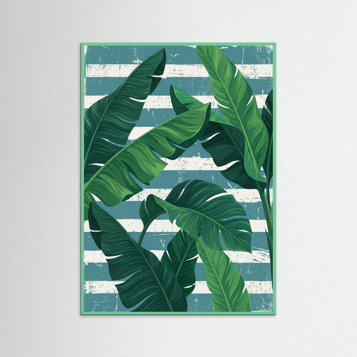 Mint Wood Tropical Stripe Symphony