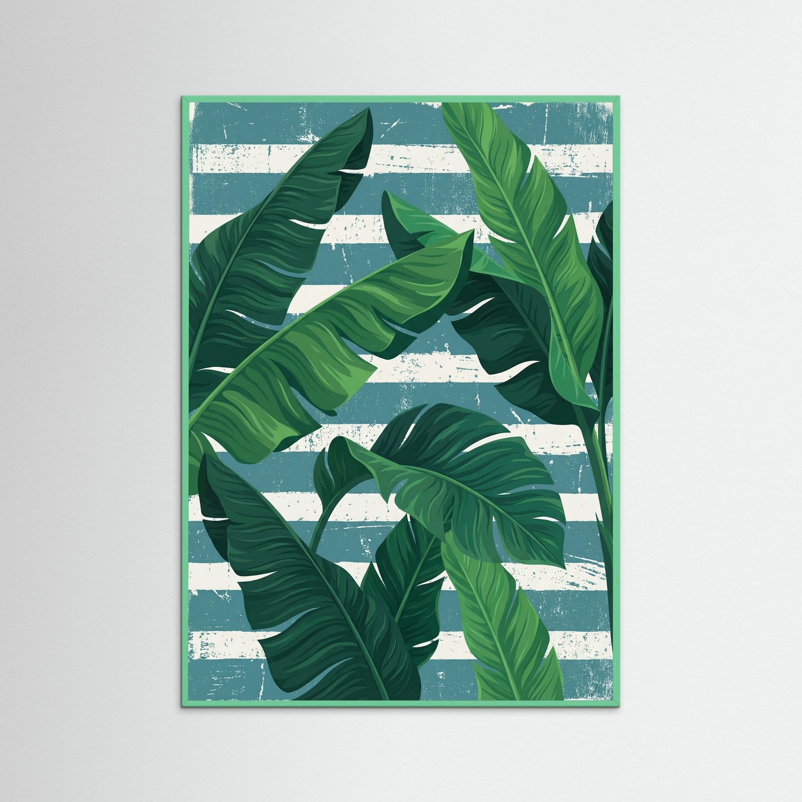 Mint Wood Tropical Stripe Symphony