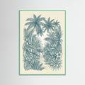 Mint Wood Tropical Wave Pattern